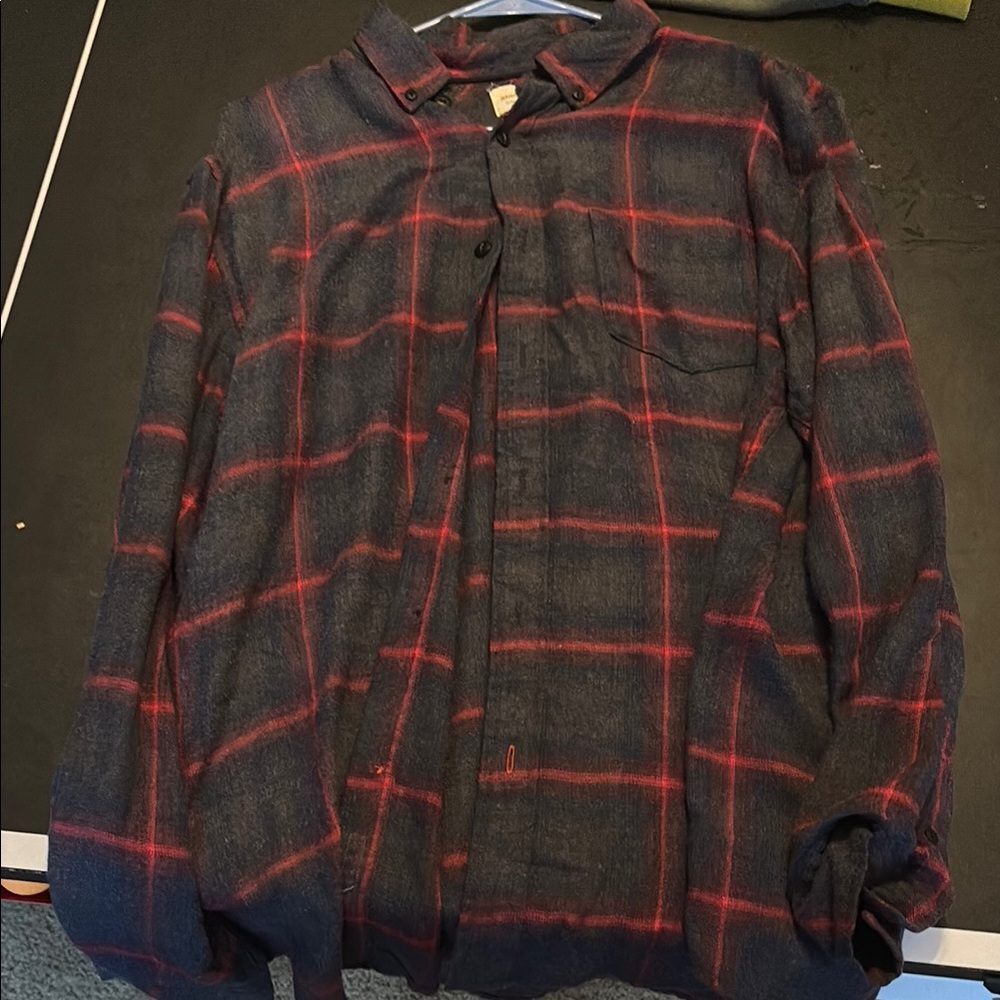 Men's Black and Red Plaid Jacket